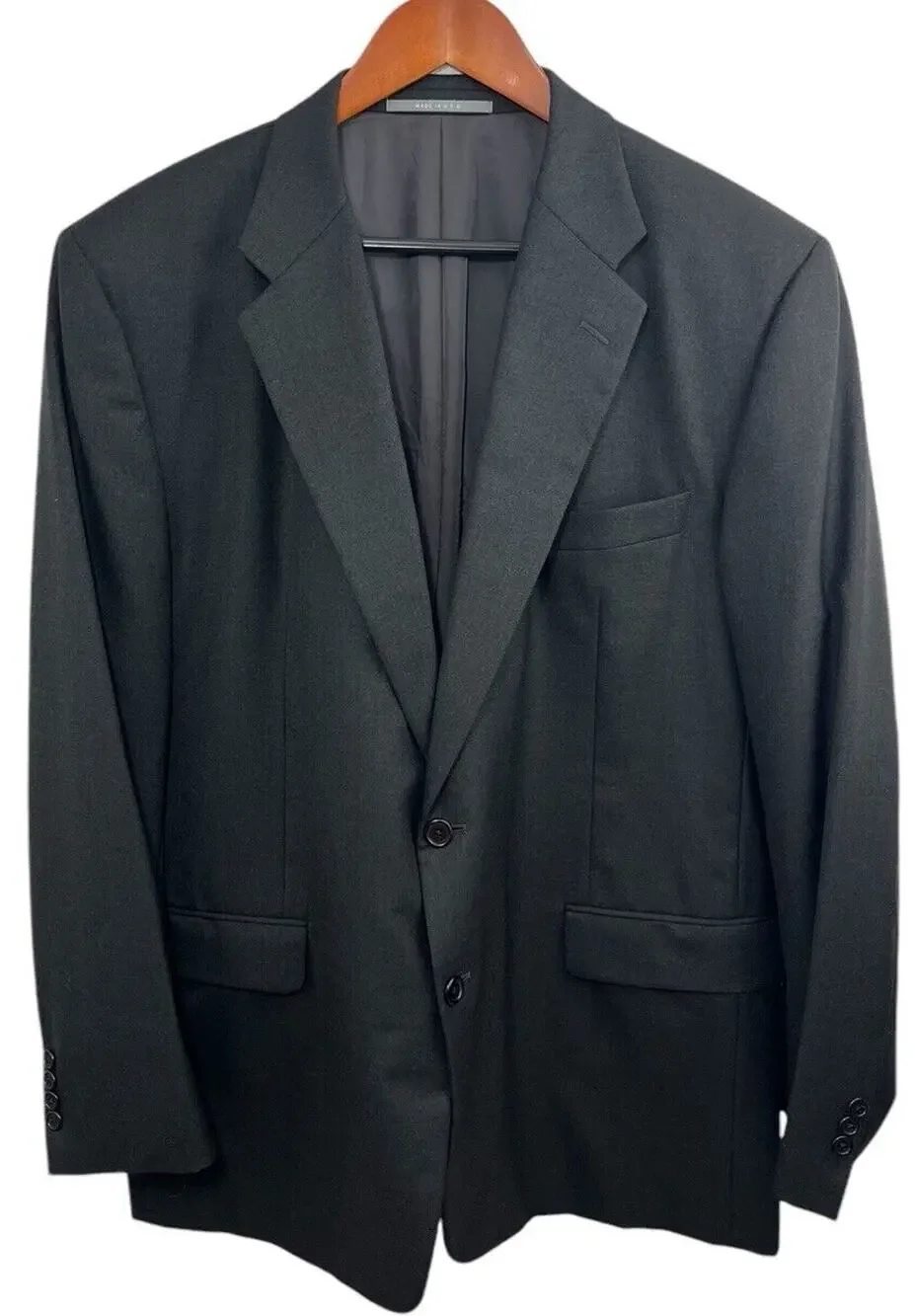 Hickey Freeman Blazer 46R Dark Gray Wool Men’s Loro Piana Italy Old Money